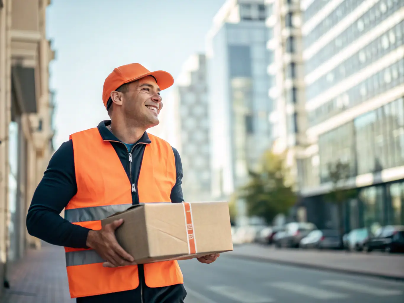 A visual representation of a delivery driver looking confused while holding a misplaced food order.